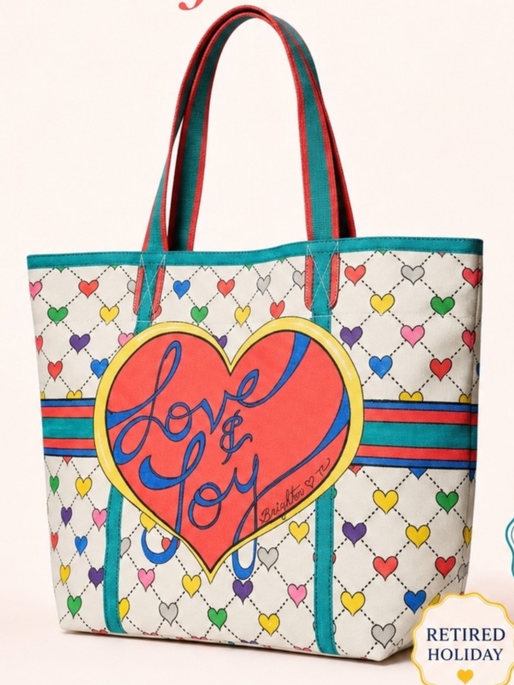 Brighton | ‘Love & Joy' Multi-Color Heart Canvas Tote